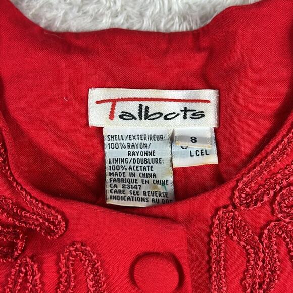 Talbots long sleeved red button down midi dress, size 8 - Picture 6 of 11